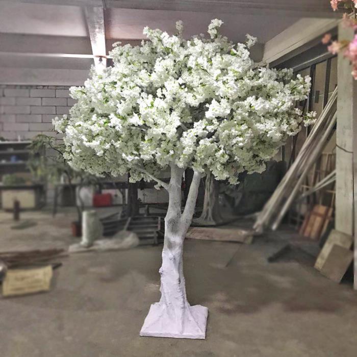 Romantiškas dirbtinis sakura baltųjų žiedų medis